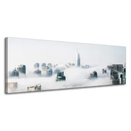 obraz-na-plotnie-architektura-drapacz-chmur-120x40-usa-niebo-mgla-wiezowce