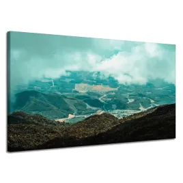 obraz-na-plotnie-natura-krajobraz-wyzyny-120x70-cm-chmury-widok-z-gory-pola
