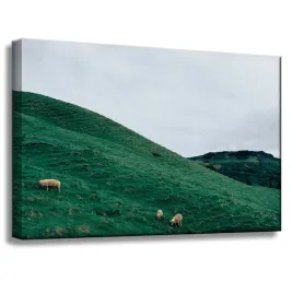 obraz-na-plotnie-natura-pastwisko-w-gorach-60x40-laki-mongoli-horyzont-owce