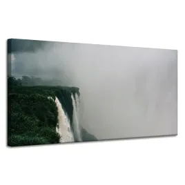 obraz-na-plotnie-natura-gory-i-wodospad-120x60-cm-iguaz-roslinnosc-mgla