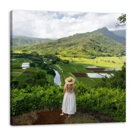 obraz-na-plotnie-natura-kobieta-widok-na-gory-80x80-cm