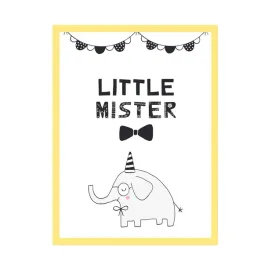 plakat-urodzinowy-imprezowy-little-mister-24x30-cm-ramka-zolta