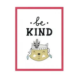 plakat-dzieciece-napis-be-kind-24x30-cm-ramka-amarant