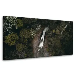 obraz-na-plotnie-wodospad-z-lotu-ptaka-80x40-cm-strumien-natura-las-drzewa