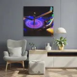 obraz-na-plotnie-muzyka-gramofon-led-90x90-format-kwadratowy