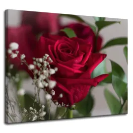 obraz-na-plotnie-botanika-czerwone-roze-100x80-cm-romantyczny-bukiet-okazja