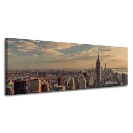 obraz-na-plotnie-architektura-zachod-slonca-manhattan-150x50-cm