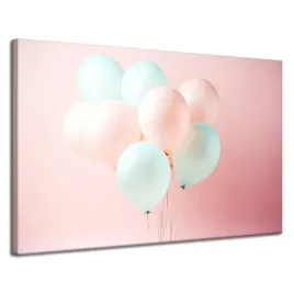 obraz-na-plotnie-balony-rozowe-niebieskie-120x80