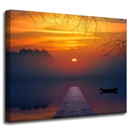 obraz-na-plotnie-natura-zachod-slonca-nad-jeziorem-50x40-cm