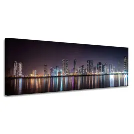 obraz-na-plotnie-architektura-miasto-noca-panorama-150x50-cm