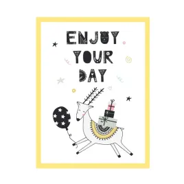 plakat-urodzinowy-enjoy-your-day-24x30-cm-ramka-zolta