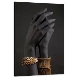 obraz-na-plotnie-czarne-rece-zlote-ozdoby-sztuka-60x90-cm