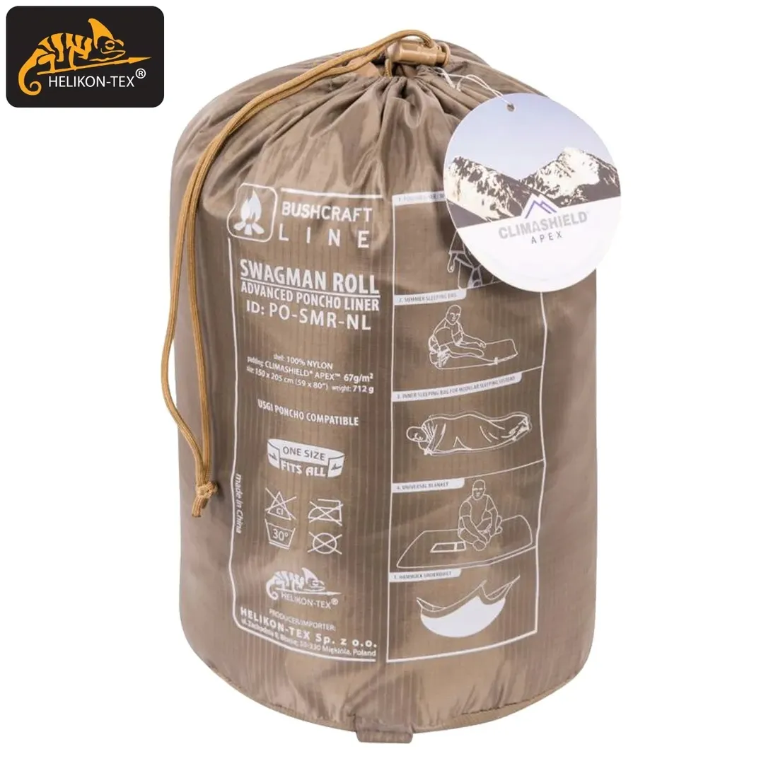 helikon-poncho-swagman-roll-climashield-coyote-stan-nowy