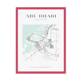 plakat-mapa-miasta-abu-dhabi-kwadrat-24x30-cm-ramka-amarant