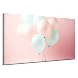 obraz-na-plotnie-balony-rozowe-niebieskie-120x70