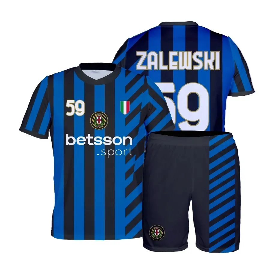 zalewski-inter-stroj-koszulka-spodenki-rozmiar-140-stan-nowy