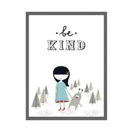 plakaty-dzieciece-be-kind-24x30-cm-ramka-szara