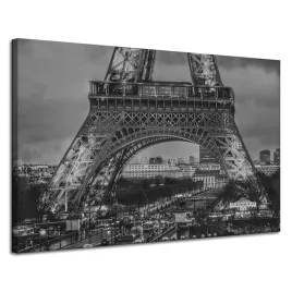 obraz-na-plotnie-wieza-eiffla-czano-biale-120x80-paryz-francja-europa-widok