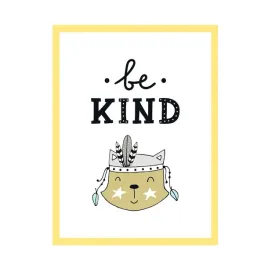 plakat-dzieciece-be-kind-24x30-cm-ramka-zolta