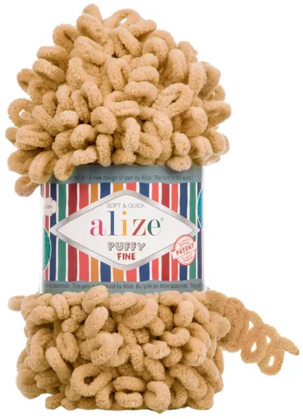 Włóczka Alize Puffy Fine - 179 KARMELOWY - 14,5m/100g 100% Mikropoliester