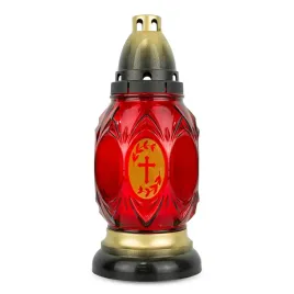 znicz-szklany-26-cm-czerwony-dp736-znicz-na-grob-z-krzyzem-i-wkladem