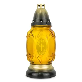 znicz-szklany-26-cm-brazowy-dp736-znicz-na-grob-z-krzyzem-i-wkladem