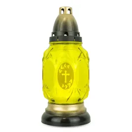 znicz-szklany-26-cm-zolty-dp736-znicz-na-grob-z-krzyzem-i-wkladem