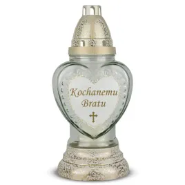 znicz-kochanemu-bratu-26-cm-bialy-dp319-znicz-z-dedykacja-zdobiony-brokat