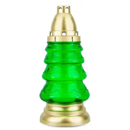 znicz-szklany-choinka-25cm-zielony-dp97m-bz-zloty-z-wkladem-wymiennym