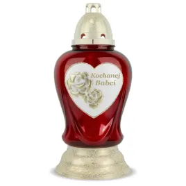 duzy-znicz-z-dedykacja-kochanej-babci-39-cm-czerwony-dp662-z-wkladem