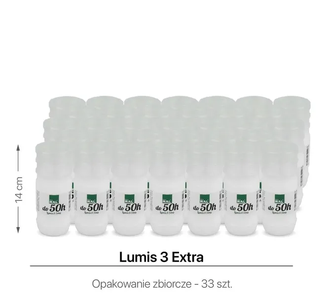 Wkłady do zniczy 14 cm do 50h 33 szt.  Lumis 3