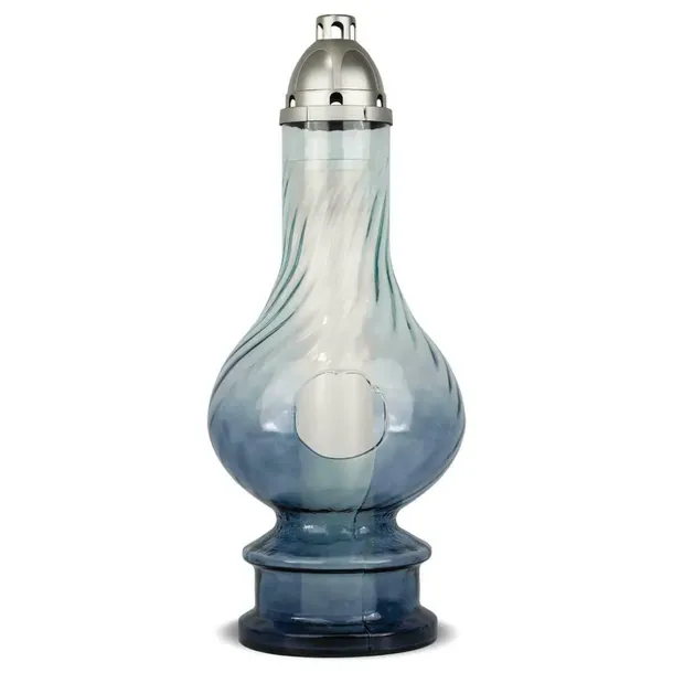 Znicz Lampa Bardzo Duża 55 cm Grafit Znicz Szklany Ekskluzywny z Wkładem