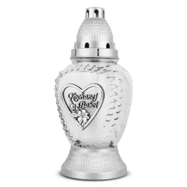 znicz-z-dedykacja-kochanej-babci-25-cm-srebrny-dp752-szklany-z-wkladem