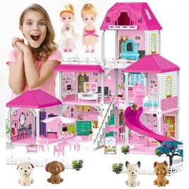 duzy-domek-dla-lalek-willa-meble-lalki-pieski-taras-plac-zabaw-zjezdzalnia