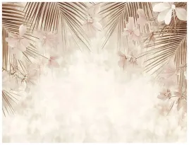 fototapeta-liscie-palmy-beton-bezowa-boho-do-sypialni-salonu-tapeta-400x280