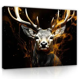 obraz-jelen-abstrakcja-czarny-duzy-salon-120x80