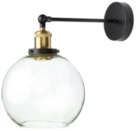 kinkiet-scienny-zlota-oprawa-klosz-przezroczysty-20-cm
