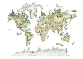 fototapeta-mapa-swiata-dziecieca-zwierzeta-208x146