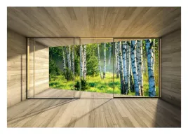 fototapeta-3d-okno-z-widokiem-brzozowy-las-416x254