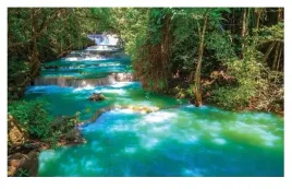 fototapeta-wodospad-3d-las-drzewa-natura-254x184