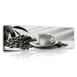 obraz-do-kuchni-kawa-czarno-bialy-nowoczesny-na-plotnie-sciane-145x45