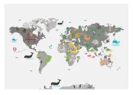 fototapeta-mapa-swiata-zwierzeta-dziecko-460x300