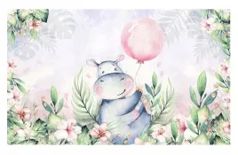fototapeta-kwiaty-hipopotam-kon-balony-3d-416x254