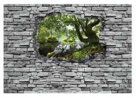fototapeta-3d-mur-cegly-las-drzewa-salon-416x254