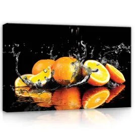obraz-do-kuchni-owoce-woda-czarny-maly-nowoczesny-na-plotnie-sciane-60x40