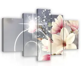 obraz-5-czesci-kwiaty-magnolia-na-plotnie-sciane-sypialnia-170x100