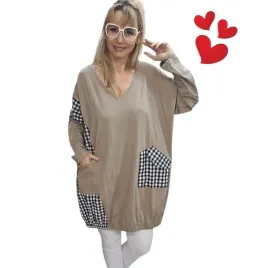 rewelacyjna-dluzsza-tunika-bombka-krata-dresowa-kieszenie-50-52-5xl-3159