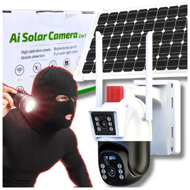 KAMERA BEZPRZEWODOWA SOLARNA OBROTOWA ZEWNĘTRZNA FULL HD DETEKCJA RUCHU