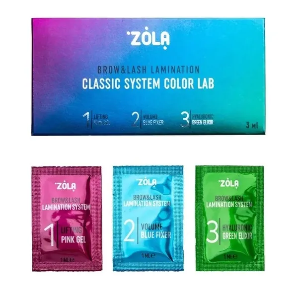 Zestaw do laminacji ZOLA Brow&Lash Classic System Color Lab 1,2,3 saszetki