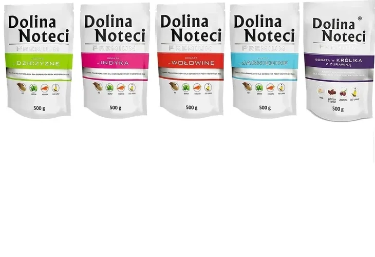 DOLINA NOTECI Premium Karma mokra dla psa MIX Smaków 10 x 500g Saszetka